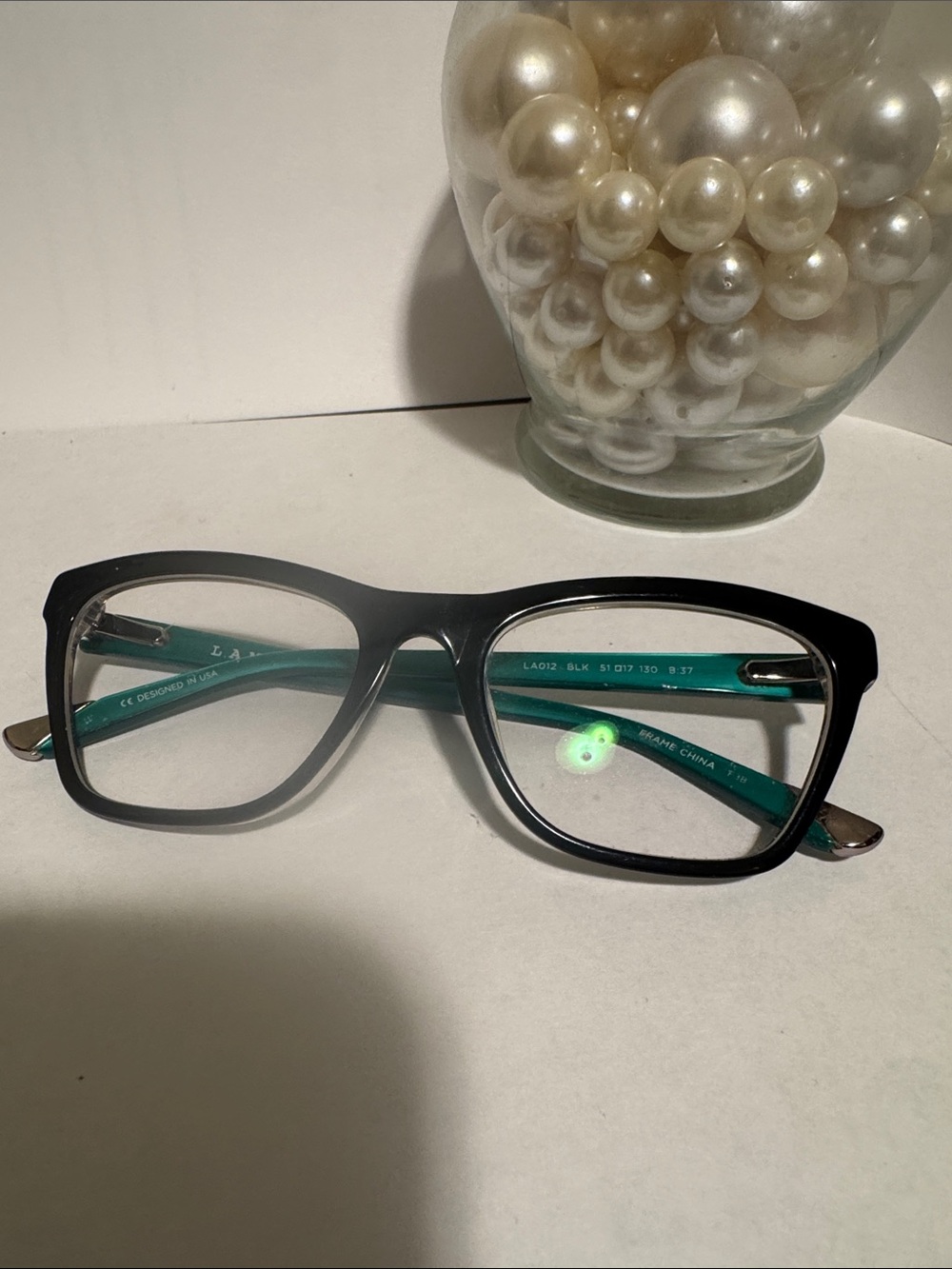 L.A.M.B. Black Frame with Teal Temples Eyewear